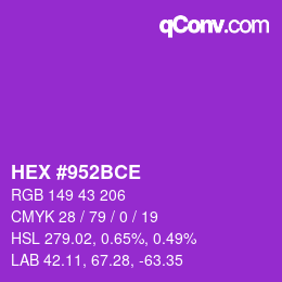 Color code: HEX #952BCE | qconv.com