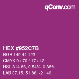 Color code: HEX #952C7B | qconv.com