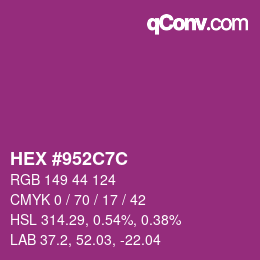 Color code: HEX #952C7C | qconv.com