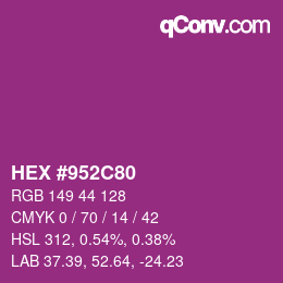 Color code: HEX #952C80 | qconv.com