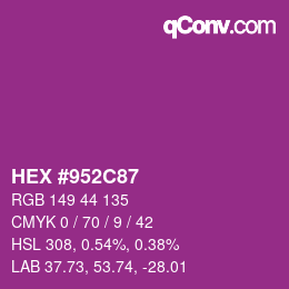 Color code: HEX #952C87 | qconv.com
