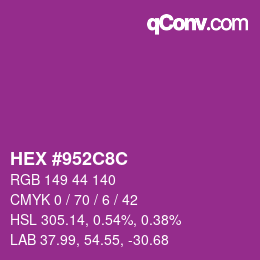 Color code: HEX #952C8C | qconv.com