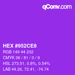 Color code: HEX #952CE8 | qconv.com