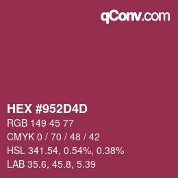 颜色代码: HEX #952D4D | qconv.com