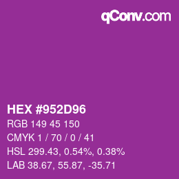 Color code: HEX #952D96 | qconv.com