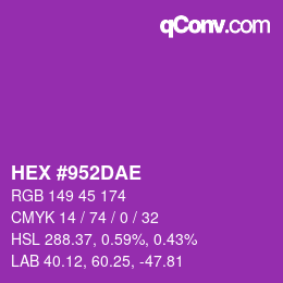 Color code: HEX #952DAE | qconv.com