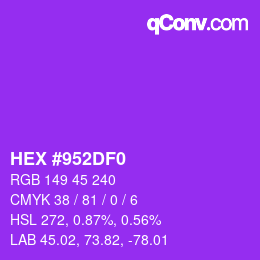 Color code: HEX #952DF0 | qconv.com