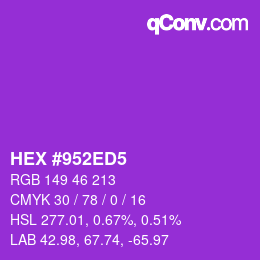 Color code: HEX #952ED5 | qconv.com