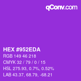 Color code: HEX #952EDA | qconv.com