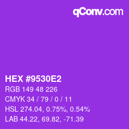 Color code: HEX #9530E2 | qconv.com