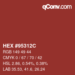 Color code: HEX #95312C | qconv.com