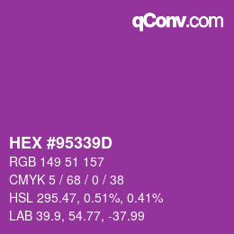 Color code: HEX #95339D | qconv.com