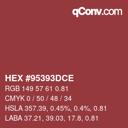 Color code: HEX #95393DCE | qconv.com