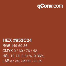 颜色代码: HEX #953C24 | qconv.com