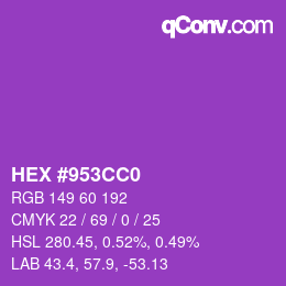 颜色代码: HEX #953CC0 | qconv.com