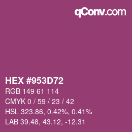 颜色代码: HEX #953D72 | qconv.com