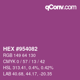 Color code: HEX #954082 | qconv.com