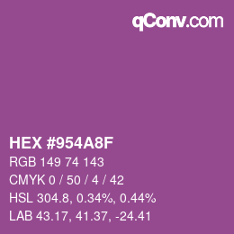 Color code: HEX #954A8F | qconv.com