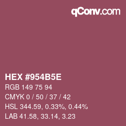 Código de color: HEX #954B5E | qconv.com