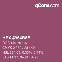 カラーコード: HEX #954B6B | qconv.com