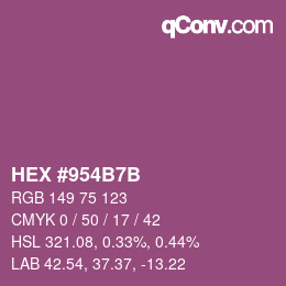 Color code: HEX #954B7B | qconv.com