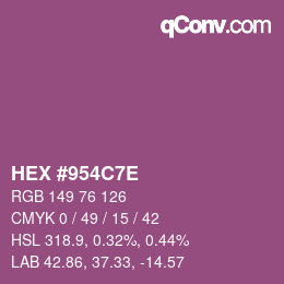 Color code: HEX #954C7E | qconv.com
