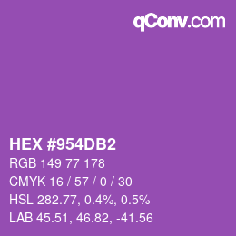 颜色代码: HEX #954DB2 | qconv.com