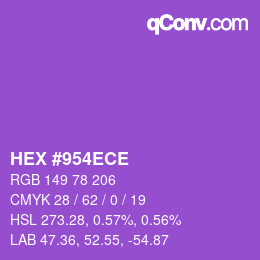 Color code: HEX #954ECE | qconv.com