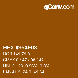 Color code: HEX #954F03 | qconv.com