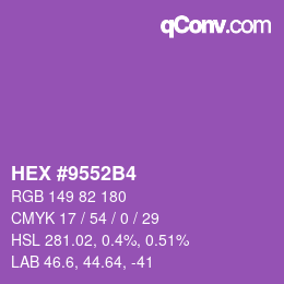 カラーコード: HEX #9552B4 | qconv.com