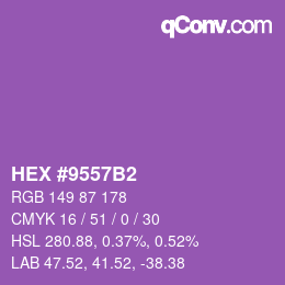 颜色代码: HEX #9557B2 | qconv.com