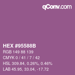 カラーコード: HEX #95588B | qconv.com