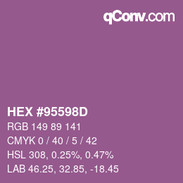 Color code: HEX #95598D | qconv.com