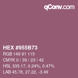 Farbcode: HEX #955B73 | qconv.com
