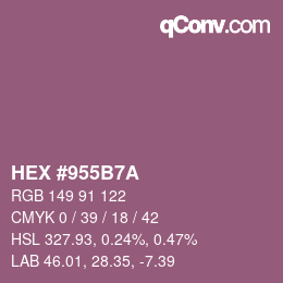 カラーコード: HEX #955B7A | qconv.com