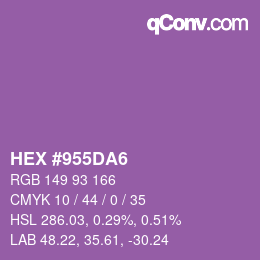 カラーコード: HEX #955DA6 | qconv.com