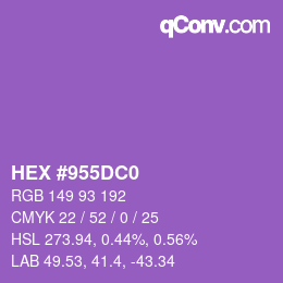 カラーコード: HEX #955DC0 | qconv.com
