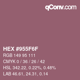 颜色代码: HEX #955F6F | qconv.com