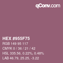 Farbcode: HEX #955F75 | qconv.com