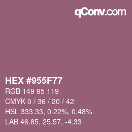 颜色代码: HEX #955F77 | qconv.com