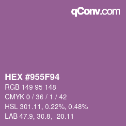 颜色代码: HEX #955F94 | qconv.com