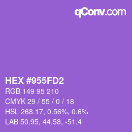 Color code: HEX #955FD2 | qconv.com
