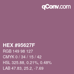 Farbcode: HEX #95627F | qconv.com