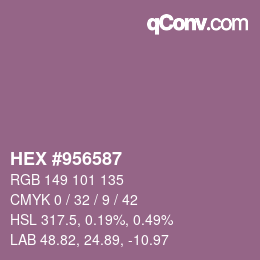颜色代码: HEX #956587 | qconv.com