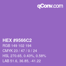 颜色代码: HEX #9566C2 | qconv.com