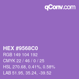 Código de color: HEX #9568C0 | qconv.com