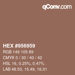 Color code: HEX #956959 | qconv.com