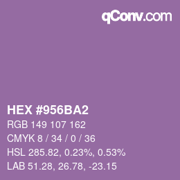 Farbcode: HEX #956BA2 | qconv.com