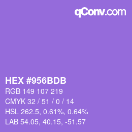 Color code: HEX #956BDB | qconv.com