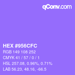 颜色代码: HEX #956CFC | qconv.com